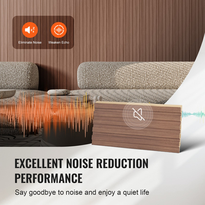 VEVOR Wood Slat Acoustic Panels 8 τμχ 96 x 6 ιντσών WPC για μοντέρνο τοίχο σε γκρι δρυς