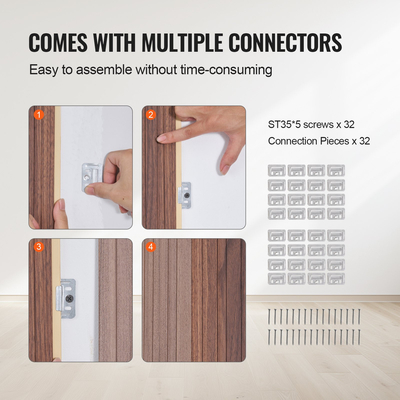 VEVOR Wood Slat Acoustic Panels 8 τμχ 96 x 6 ιντσών WPC για μοντέρνο τοίχο Dark Teak