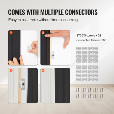 Ακουστικά πάνελ VEVOR Wood Slat 8 ΤΕΜ 96 x 6 ιντσών για μοντέρνο τοίχο μαύρο ματ