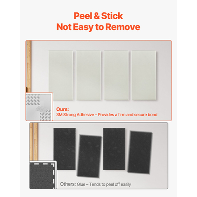 VEVOR 4 τεμάχια ακουστικά πάνελ τοίχου πάχους 2 ίντσας 23,6 x 11,8 ίντσες αυτοκόλλητα μπεζ