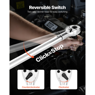 Δυναμόκλειδο VEVOR Click 3/4 ιντσών με κίνηση 100-600 lbf-ft/136-814N.m διπλής κατεύθυνσης