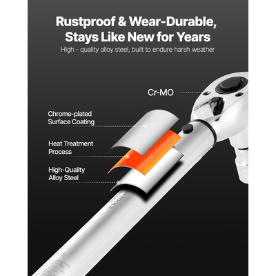 Σετ 3 κλειδιών ροπής VEVOR Click με κίνηση 1/4 3/8 1/2 ίντσας, διπλής κατεύθυνσης