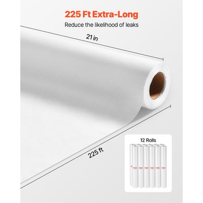 Χαρτί Ιατρικής Εξέτασης VEVOR 21" x 225ft, Ρολά Κάλυμμα Μίας Χρήσης με Λείο Φράγμα