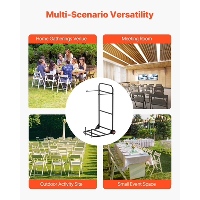 Πτυσσόμενο καρότσι VEVOR για 10 καρέκλες των 100 λίβρες με συρόμενο καρότσι τύπου Push-Style