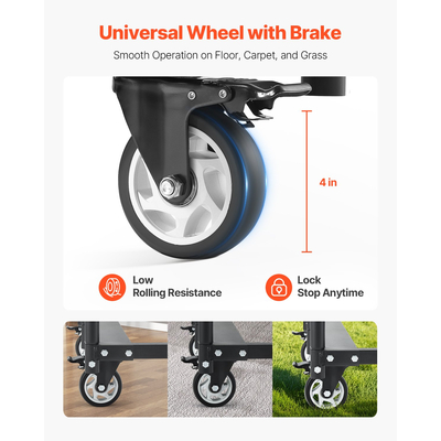 Πτυσσόμενο καροτσάκι VEVOR για 5 τραπέζια + 14 καρέκλες των 400 κιλών με ροδάκια