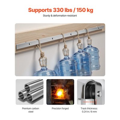 Κιτ εξαρτημάτων συρόμενης πόρτας αχυρώνα VEVOR 6FT για μονή συρόμενη πόρτα αχυρώνα ασημί