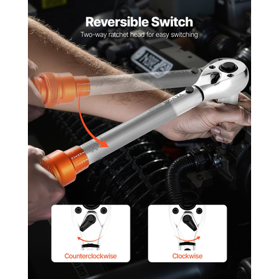 Σετ κλειδιών ροπής VEVOR Click 3/8 ιντσών με κίνηση 5-60 Nm / 3.7-44.3 lbf.ft 72 δοντιών