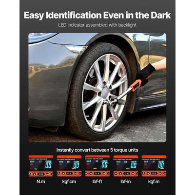 Σετ ψηφιακών κλειδιών ροπής VEVOR 2 τεμαχίων με κίνηση 1/2 3/8 ίντσας, ηλεκτρονικό 72 δοντιών