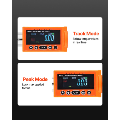 Σετ ψηφιακών κλειδιών ροπής VEVOR 2 τεμαχίων με κίνηση 1/2 3/8 ίντσας, ηλεκτρονικό 72 δοντιών