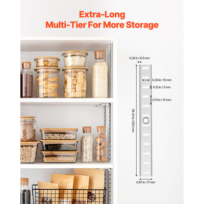Ράφι VEVOR Ρυθμιζόμενη Ράφι 6 Τεμαχίων με Ρυθμιζόμενη Ράφι από Ατσάλι, Επιτοίχια, 36,3 ιντσών