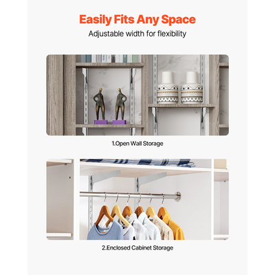 Ράφι VEVOR Ρυθμιζόμενη Ράφι Επιτοίχιας Ράφιας 39 ιντσών, 10 τεμάχια, με Ρυθμιζόμενη Χαλύβδινη Ράφι-Πλαστούρα