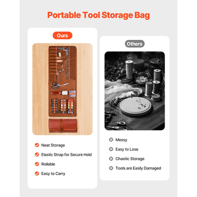 Κιτ εργαλείων εργασίας δέρματος VEVOR 92 τεμαχίων, εργαλεία χάραξης, διάτρησης, σφράγισης και ραψίματος