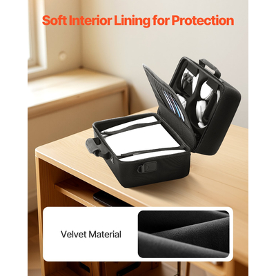 Θήκη μεταφοράς VEVOR PS5, τσάντα ταξιδιού για Playstation 5, αντικραδασμική μαλακή επένδυση EVA