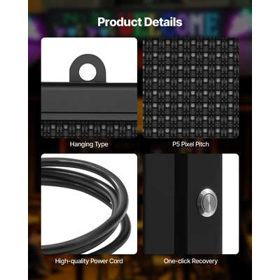 VEVOR 27x14 ιντσών προγραμματιζόμενη πινακίδα LED με κύλιση, ψηφιακή οθόνη P5, έγχρωμη