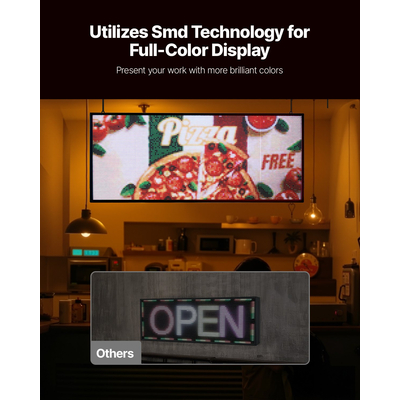 VEVOR 40x18 ιντσών προγραμματιζόμενη πινακίδα LED με κύλιση, ψηφιακή οθόνη P6, έγχρωμη