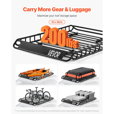 Καλάθι Αποσκευών VEVOR για Σχάρα Οροφής 51 x 36 x 4,1 ίντσες για Τσάντα Αποσκευών Αυτοκινήτου