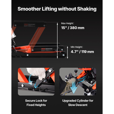 Βάση ανύψωσης μοτοσικλέτας VEVOR 1500lbs με υδραυλικό και πνευματικό ανυψωτικό, 2 ροδάκια