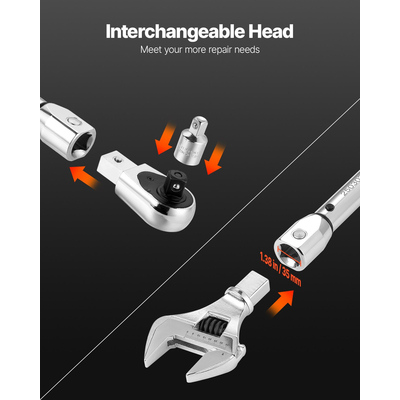 Ρυθμιζόμενο κλειδί ροπής VEVOR με κίνηση 1/2 ίντσας 20-160 lbf-ft/27,1-216,8 Nm