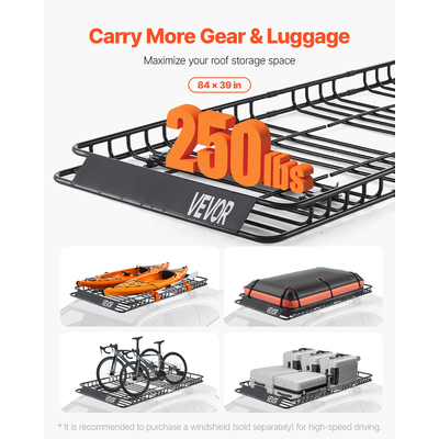 Καλάθι Αποσκευών VEVOR για Σχάρα Οροφής 84 x 39 x 4,1 ίντσες για Τσάντα Αποσκευών Αυτοκινήτου