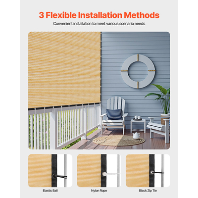 VEVOR 90% Υφασμάτινη Σήτα Προστασίας Ιδιωτικότητας 12 x 20 πόδια για Αίθριο Κήπο (Μπεζ)