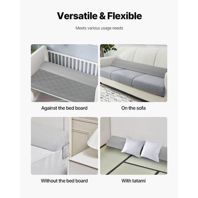 Μαξιλάρι κρεβατιού VEVOR με σφήνα 76"x10"x6" Βελούδινο κεφαλάρι για γέμισμα κενών κρεβατιού, γέμισμα κενών 0-7