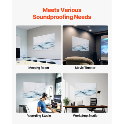 VEVOR 8 τεμάχια αυτοκόλλητα ακουστικά πάνελ τέχνης 15,8 x 11,8 ιντσών για οικιακό στούντιο