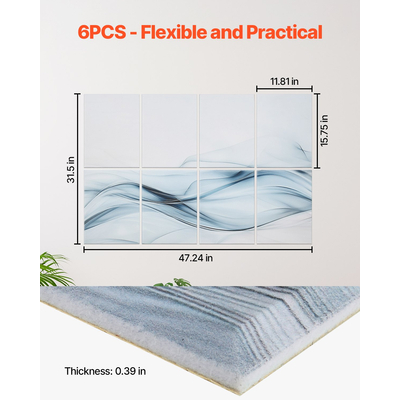 VEVOR 8 τεμάχια αυτοκόλλητα ακουστικά πάνελ τέχνης 15,8 x 11,8 ιντσών για οικιακό στούντιο