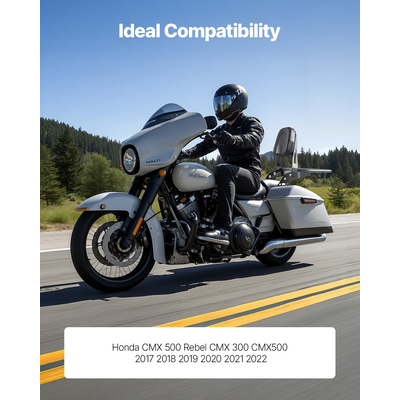 VEVOR Πλάτη Μοτοσικλέτας Sissy Bar με Σχάρα Αποσκευών για Honda Rebel 2017-2022