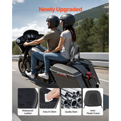 VEVOR Πλάτη Μοτοσικλέτας Sissy Bar με Σχάρα Αποσκευών για Honda Rebel 2017-2022