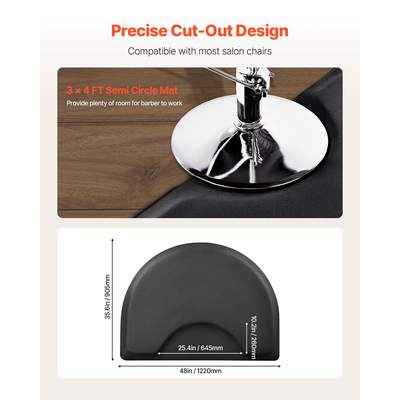 Πατάκι κομμωτηρίου VEVOR για κομμωτήριο 1220 x 905 mm Ημικυκλικό πατάκι κομμωτηρίου πάχους 13 mm
