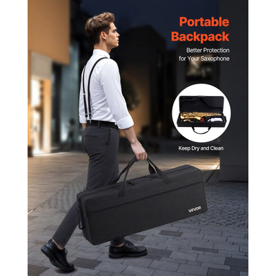 VEVOR Σαξόφωνο Τενόρο από Χρυσό Ορείχαλκο, Μπι Φλατ Σαξόφωνο, Κιτ Αρχάριων με Θήκη και Επιστόμιο