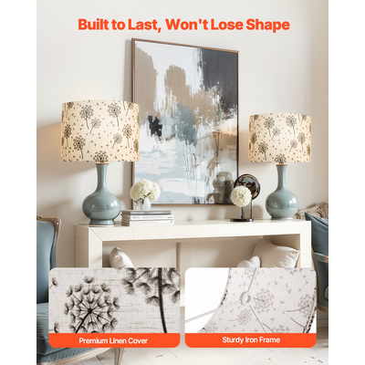 VEVOR Σετ 2 καπέλων για τύμπανο 13 x 13 x 10 εκ. καπέλο (ανοιχτόχρωμο σχέδιο πικραλίδας)