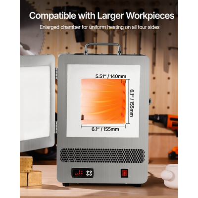 Επιτραπέζιος φούρνος τήξης VEVOR 1500W Ηλεκτρικός φούρνος τήξης μέγιστης θερμοκρασίας 1200℃