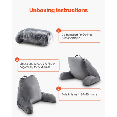 Μαξιλάρι ανάγνωσης VEVOR Μεγάλο μαξιλάρι κρεβατιού με τριμμένο αφρό μνήμης, πλενόμενο