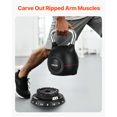 Ρυθμιζόμενο Kettlebell VEVOR με 7 επίπεδα βάρους 1,5/3/4,5/6/7,5/9/10 kg