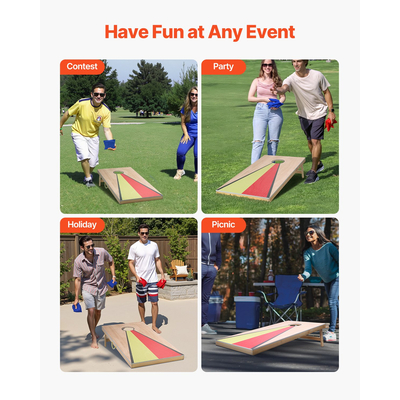 VEVOR 4x2ft Σετ Φορητών Τρυπών Κορν Φούρνου Ξύλινων Επιτραπέζιων Παιχνιδιών με 8 Σακούλες