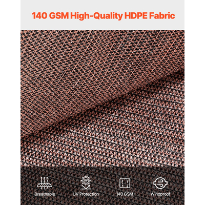 VEVOR 90% Υφασμάτινη Σήτα Προστασίας Ιδιωτικότητας 10 x 12 πόδια για Αίθριο Κήπο (Καφέ)