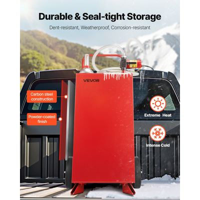 Δεξαμενή καυσίμου VEVOR 30 γαλονιών για βενζίνη και ντίζελ με χειροκίνητη αντλία, κόκκινο
