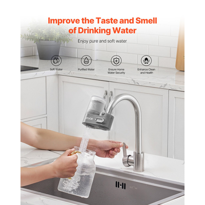 Φίλτρα νερού βρύσης VEVOR Καθαριστής νερού νεροχύτη για κουζίνα γκρι κάθετο