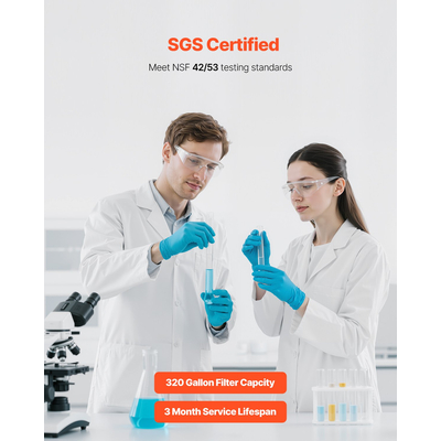 Φίλτρα νερού βρύσης VEVOR Καθαριστής νερού νεροχύτη για κουζίνα γκρι κάθετο