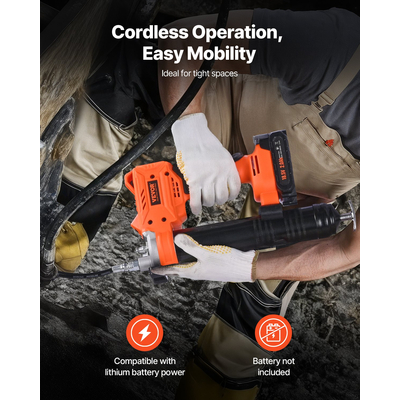 Ασύρματο πιστόλι λίπανσης VEVOR Πιστόλι λίπανσης με μπαταρία 8000 PSI 20V (μόνο εργαλείο)