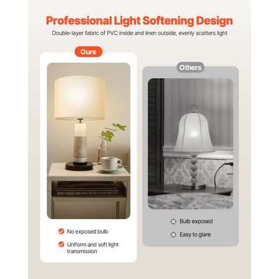 VEVOR Σετ 2 αμπαζούρ για τύμπανο 16 x 16 x 12 σε χρώμα αμπαζούρ με άρπα (υπόλευκο)