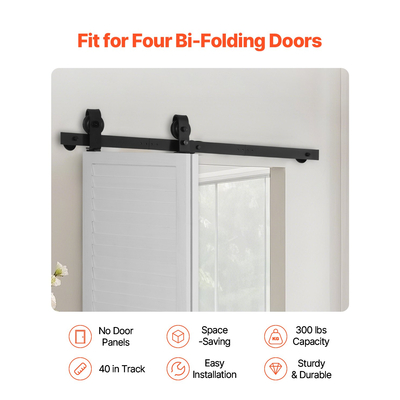 Κιτ ράγας συρόμενης πόρτας αχυρώνα VEVOR 40" για δύο πόρτες 18