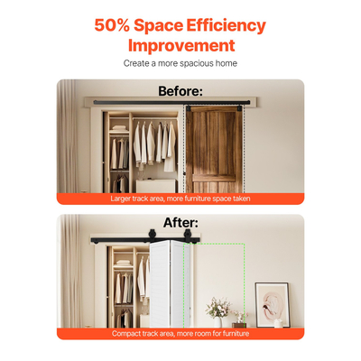 Κιτ ράγας συρόμενης πόρτας αχυρώνα VEVOR 40" για δύο πόρτες 18