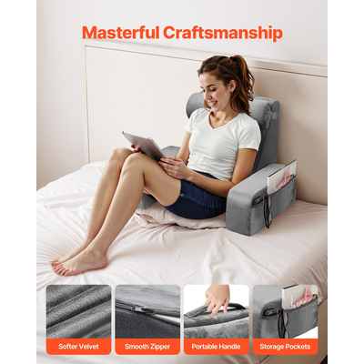 Μαξιλάρι ανάγνωσης VEVOR με αφαιρούμενο μαξιλάρι πλάτης και 3 τσέπες για το κεφάλι