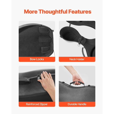 Φορητή τσάντα μεταφοράς για τσέλο VEVOR από σύνθετες ίνες άνθρακα 4/4 πλήρους μεγέθους