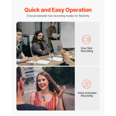 VEVOR Mini Ψηφιακή συσκευή εγγραφής φωνής με μαγνητική εγγραφή