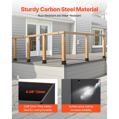 VEVOR 8 τεμάχια βάσης στύλου 4x4, άγκυρα ξύλινου στύλου φράχτη, εσωτερικό μέγεθος 3,6x3,6 ίντσες