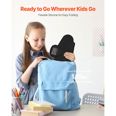 Σετ ηλεκτρικών ντραμς VEVOR για παιδιά, 7 πλήκτρα, με υποδοχή ακουστικών, πετάλια, ηχείο