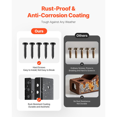 VEVOR 12 τεμάχια κρεμάστρες δοκού για κρυφή κρεμάστρα δοκού 1,93x3,62 ίντσες/49x92 mm